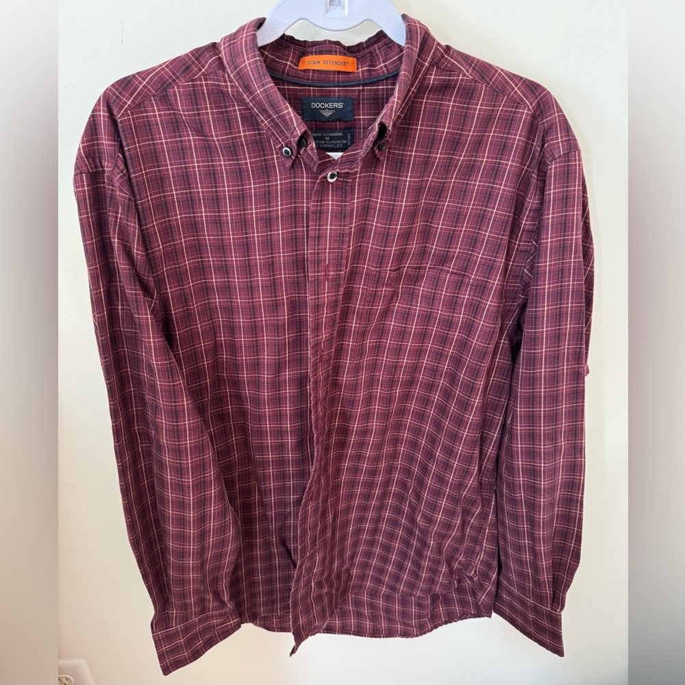 Dockers Burgundy Checkered Shirt